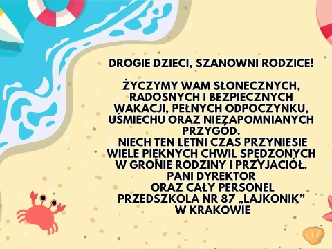 Życzenia wakacyjne!